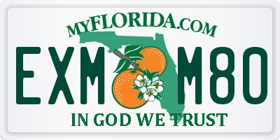 FL license plate EXMM80