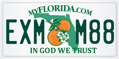 FL license plate EXMM88