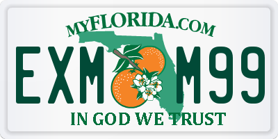 FL license plate EXMM99
