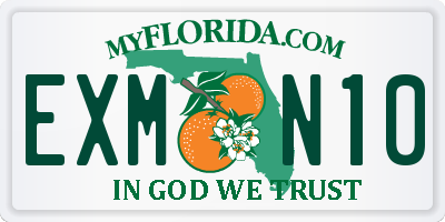 FL license plate EXMN10
