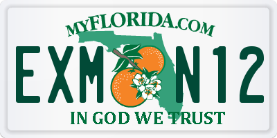 FL license plate EXMN12