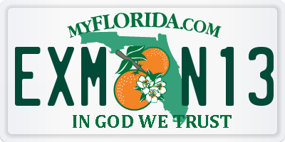 FL license plate EXMN13