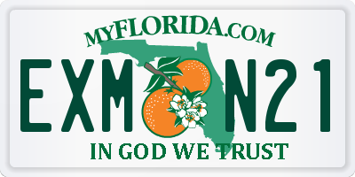 FL license plate EXMN21