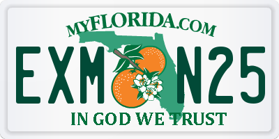 FL license plate EXMN25