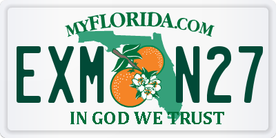 FL license plate EXMN27