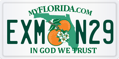 FL license plate EXMN29