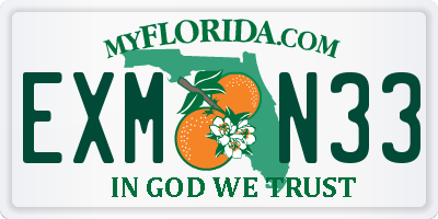 FL license plate EXMN33