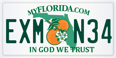 FL license plate EXMN34