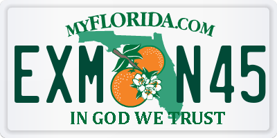 FL license plate EXMN45