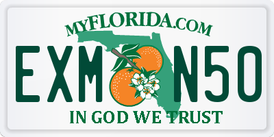 FL license plate EXMN50