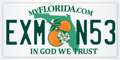 FL license plate EXMN53