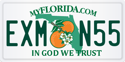 FL license plate EXMN55