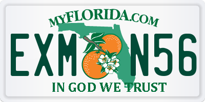 FL license plate EXMN56