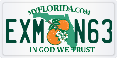FL license plate EXMN63