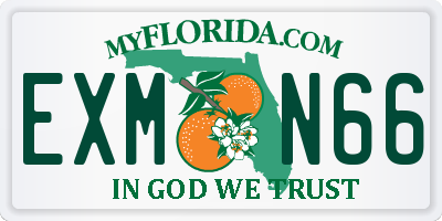 FL license plate EXMN66