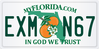FL license plate EXMN67