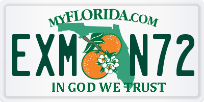 FL license plate EXMN72