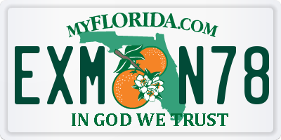FL license plate EXMN78