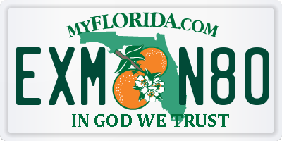 FL license plate EXMN80