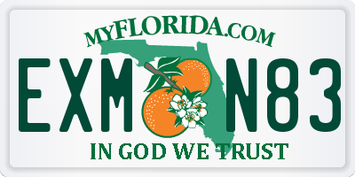 FL license plate EXMN83