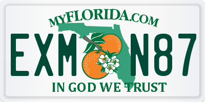 FL license plate EXMN87