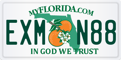 FL license plate EXMN88