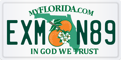 FL license plate EXMN89