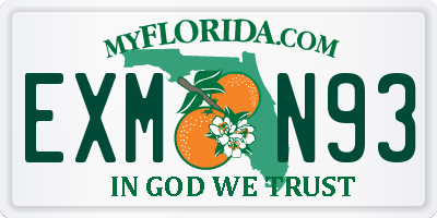 FL license plate EXMN93