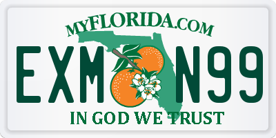 FL license plate EXMN99