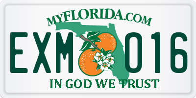 FL license plate EXMO16