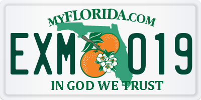 FL license plate EXMO19