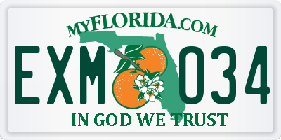 FL license plate EXMO34