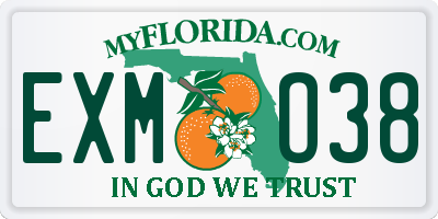FL license plate EXMO38