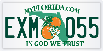 FL license plate EXMO55
