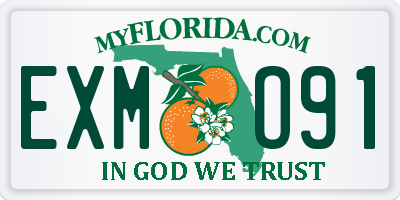 FL license plate EXMO91