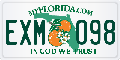 FL license plate EXMO98