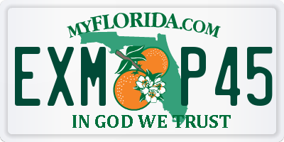 FL license plate EXMP45