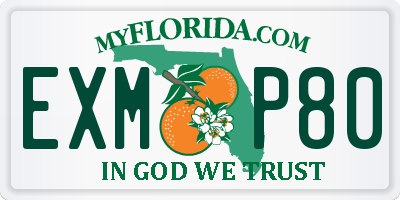 FL license plate EXMP80