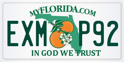 FL license plate EXMP92