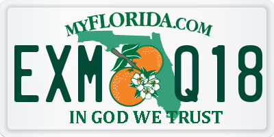 FL license plate EXMQ18