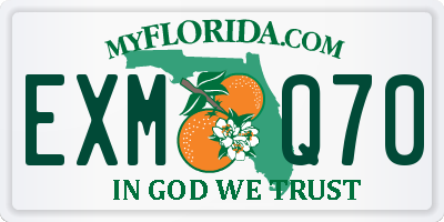 FL license plate EXMQ70