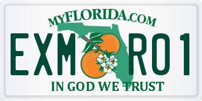 FL license plate EXMR01