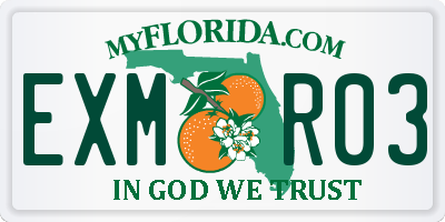 FL license plate EXMR03