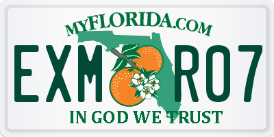 FL license plate EXMR07