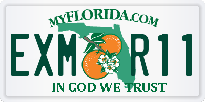 FL license plate EXMR11