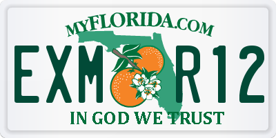 FL license plate EXMR12