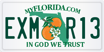 FL license plate EXMR13