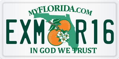 FL license plate EXMR16