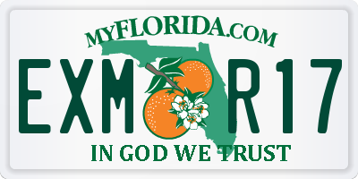 FL license plate EXMR17