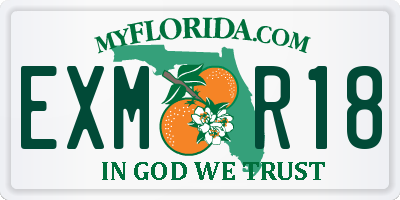 FL license plate EXMR18